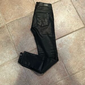 Cult of Individuality Women’s Black Faux Leather Metro Teaser Pants Size 25